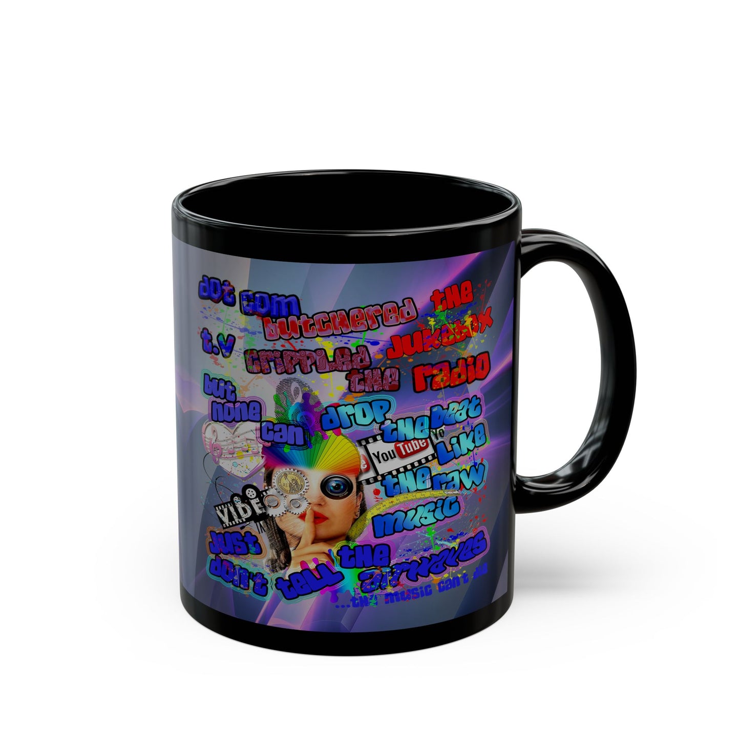 drop the beat - Black Mug (grey-pink wave)