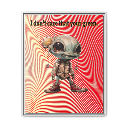 I don't care that your green - framed canvas art (yellow-orange wave)