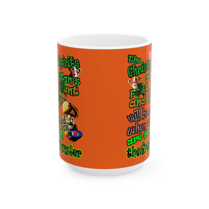 christmas spirits of boston - White Mug (orange)