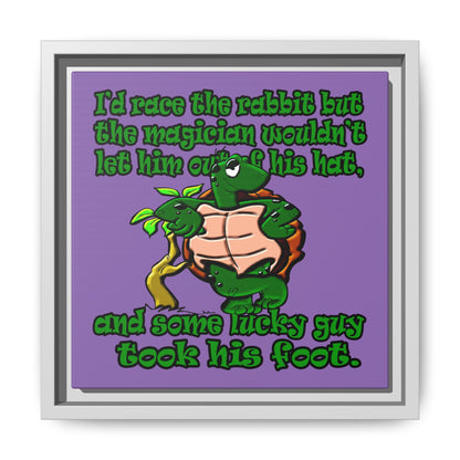 turtle race - framed canvas art (light purple)