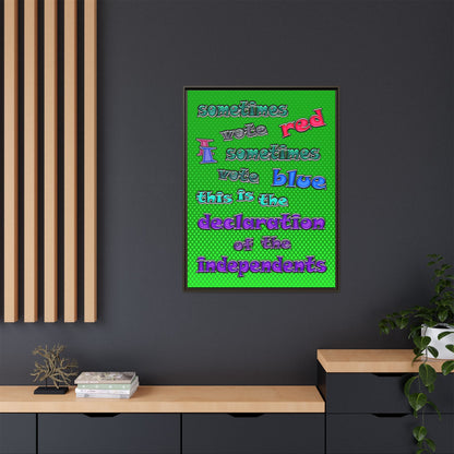 declaration of the independents - framed canvas art (logo green)
