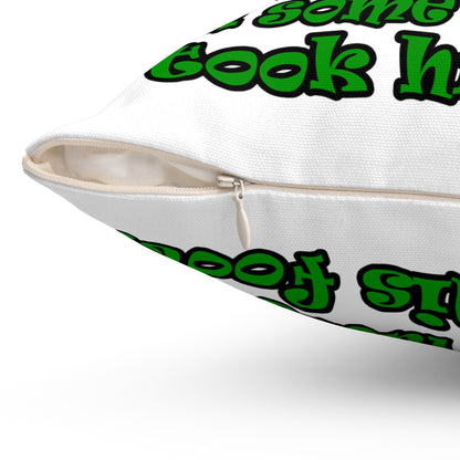 turtle race - Spun Polyester Square Pillow - (white)