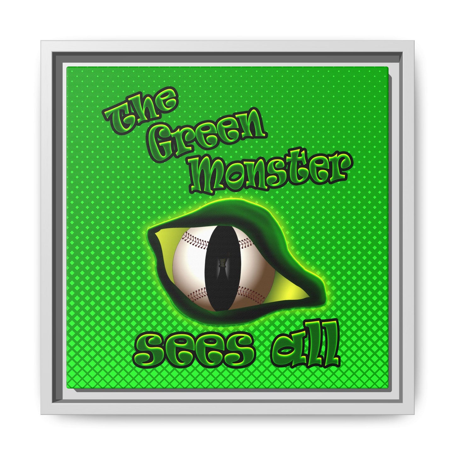 green monster - framed canvas art (logo green)