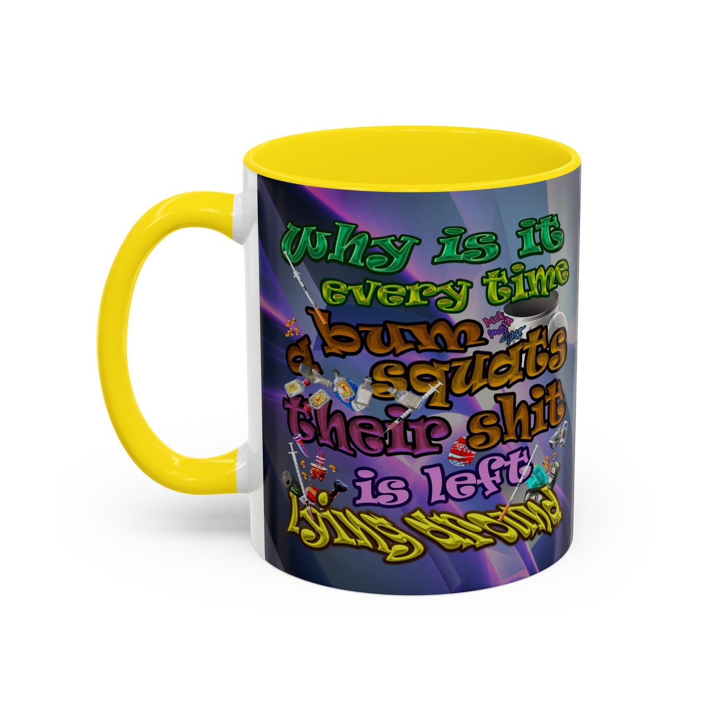 the bum's shit - Accent Mug (grey-pink wave)