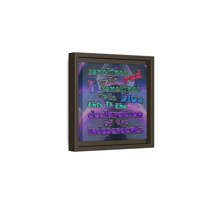 declaration of the independents - framed canvas art (grey-pink wave)