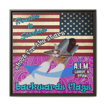 shoot for the stars - framed canvas art (pink swirl)
