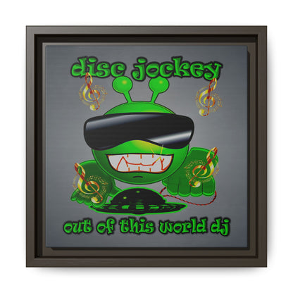 disc jockey - framed canvas art (grey-light grey)