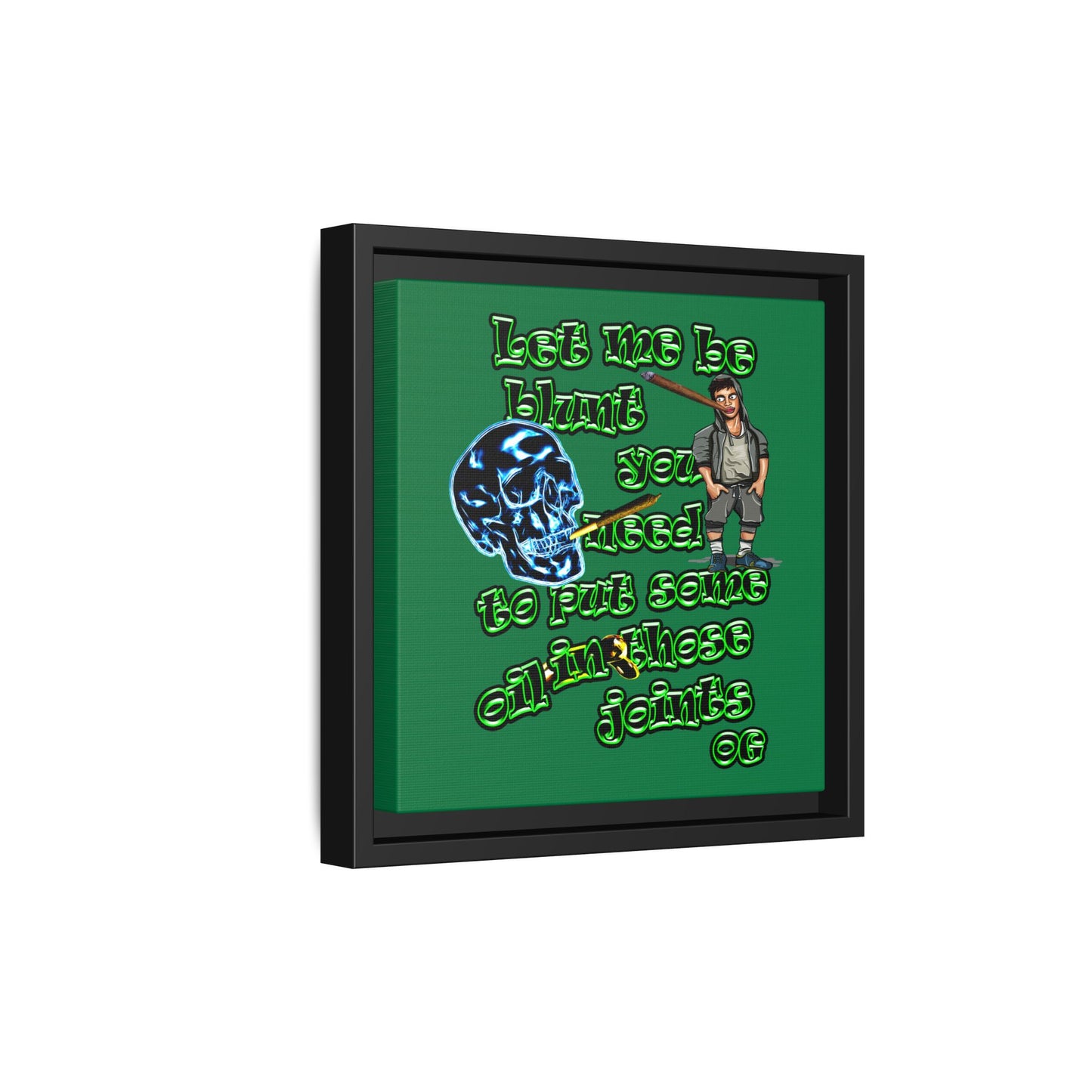 og - framed canvas art (dark green)