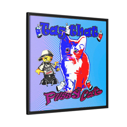tag that - framed canvas art (light blue-purple wave)