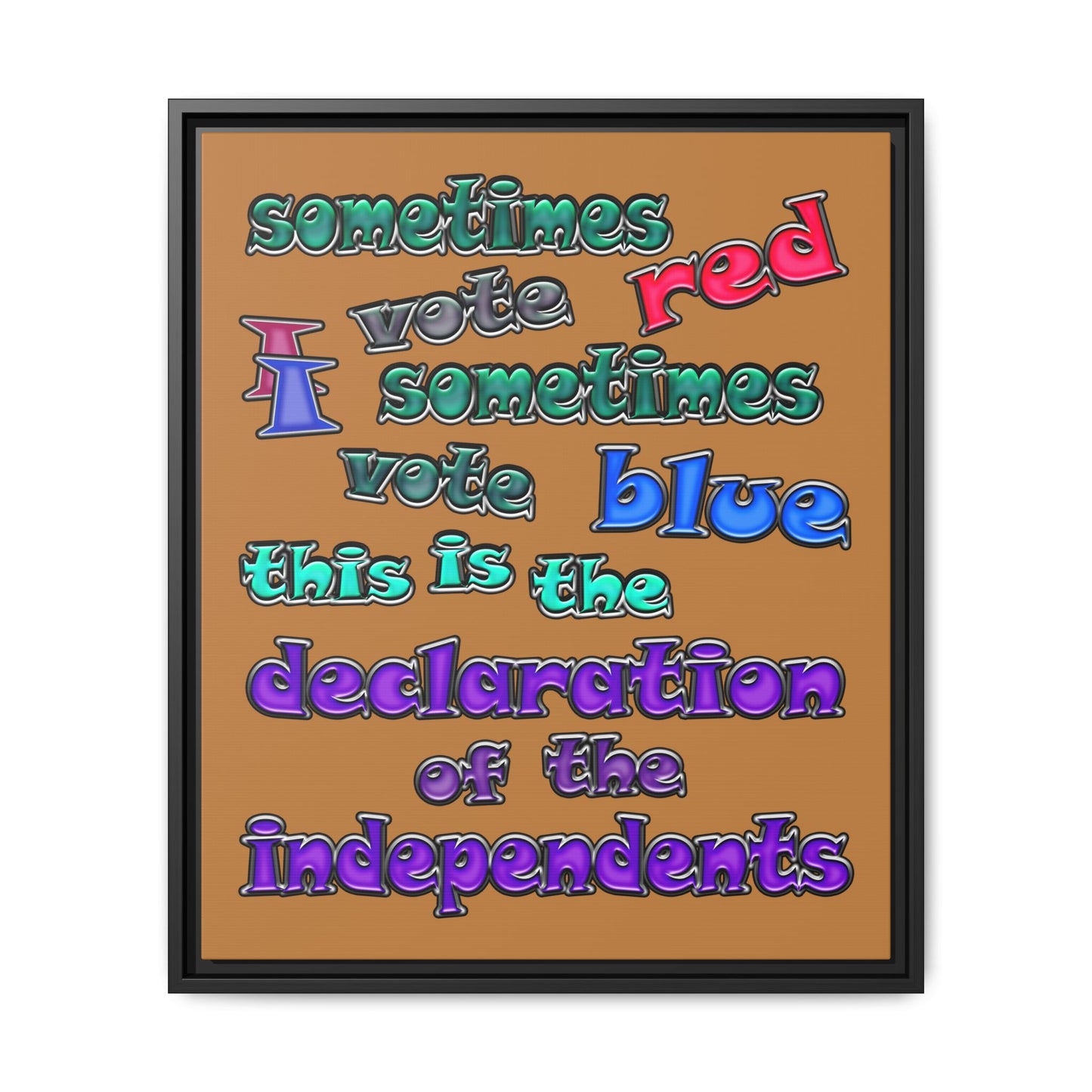 declaration of the independents - framed canvas art (light brown)