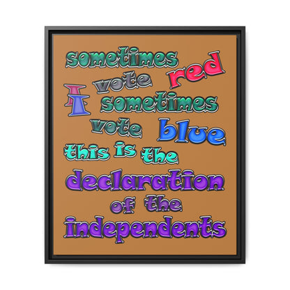 declaration of the independents - framed canvas art (light brown)