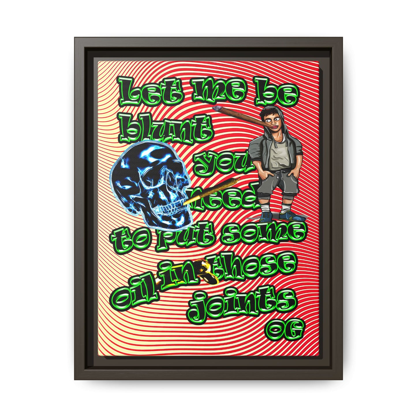og - framed canvas art (yellow-orange wave)