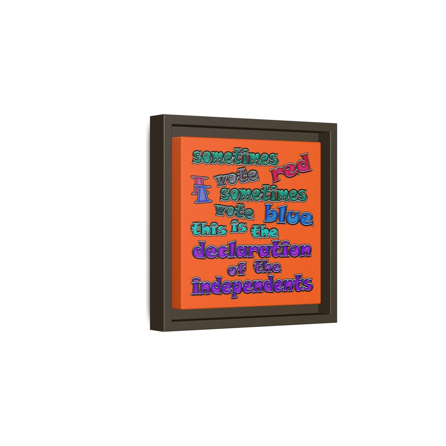 declaration of the independents - framed canvas art (orange)