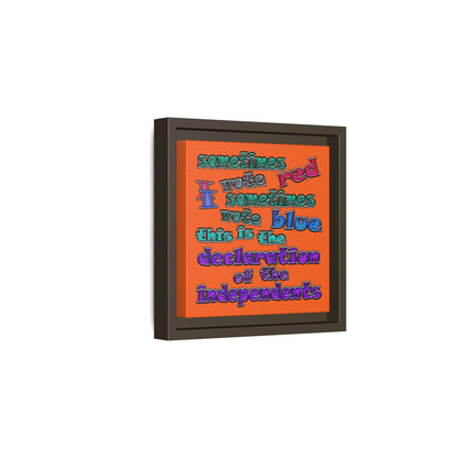 declaration of the independents - framed canvas art (orange)