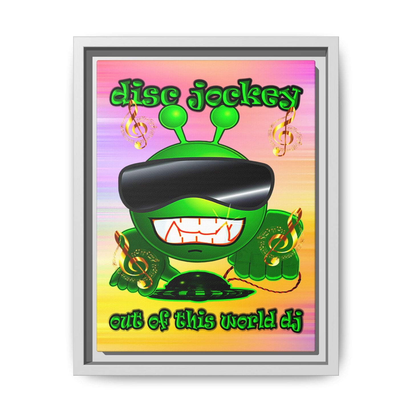 disc jockey - framed canvas art (color blur)