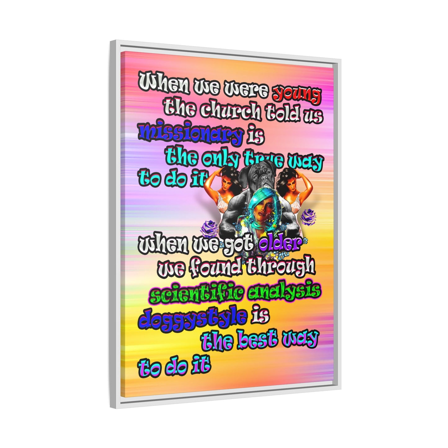 doggystyle - framed canvas art (color blur)