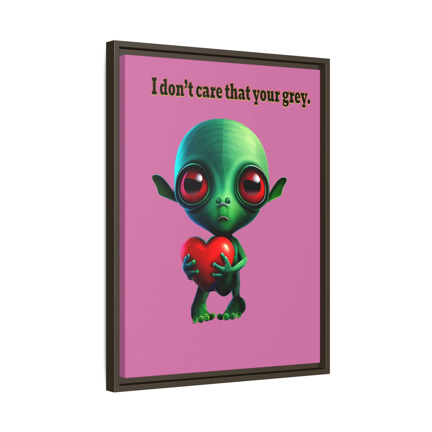 I don't care that your grey - framed canvas art (light pink)
