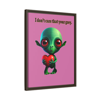 I don't care that your grey - framed canvas art (light pink)