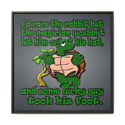 turtle race - framed canvas art (grey-light grey)