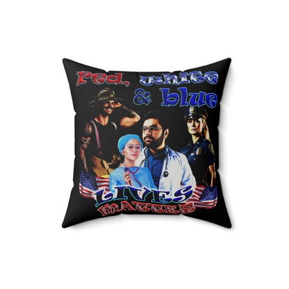 rw&b lives matter - Faux Suede Square Pillow - (black)