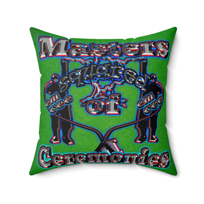 em cee squared - Spun Polyester Square Pillow - (green turf)