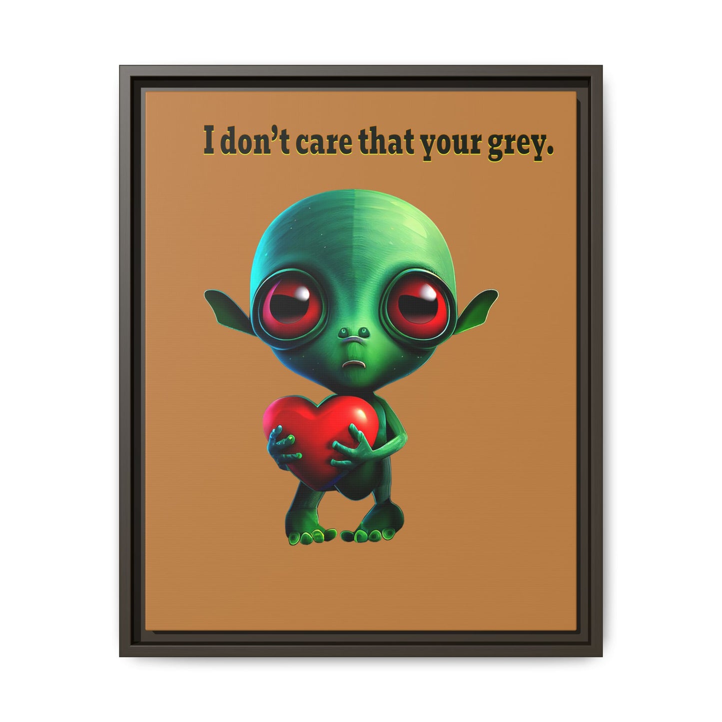 I don't care that your grey - framed canvas art (light brown)