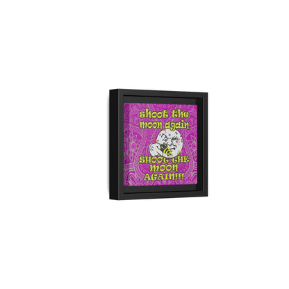 shoot the moon again - framed canvas art (pink swirl)