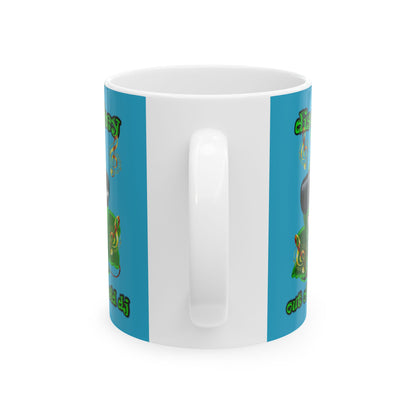 disc jockey - White Mug (turquoise)
