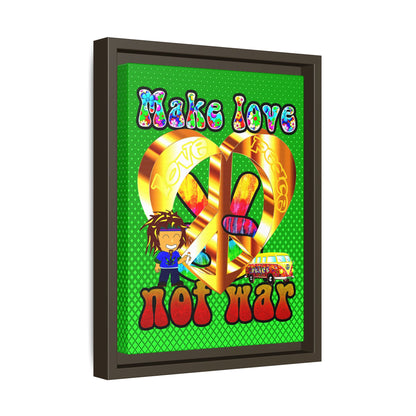 love peace - framed canvas art (logo green)