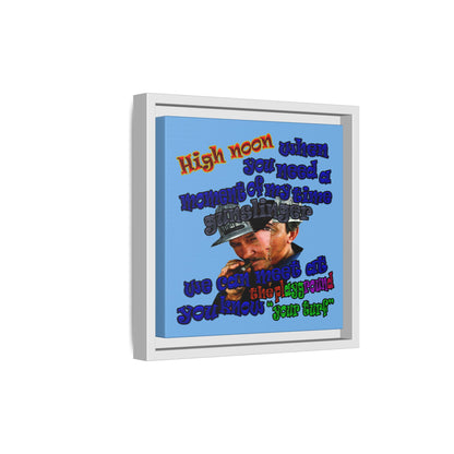 high noon - framed canvas art (light blue)