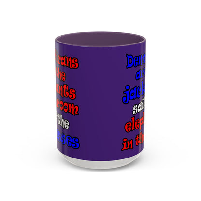 donkeys and elephants - Accent Mug (purple)