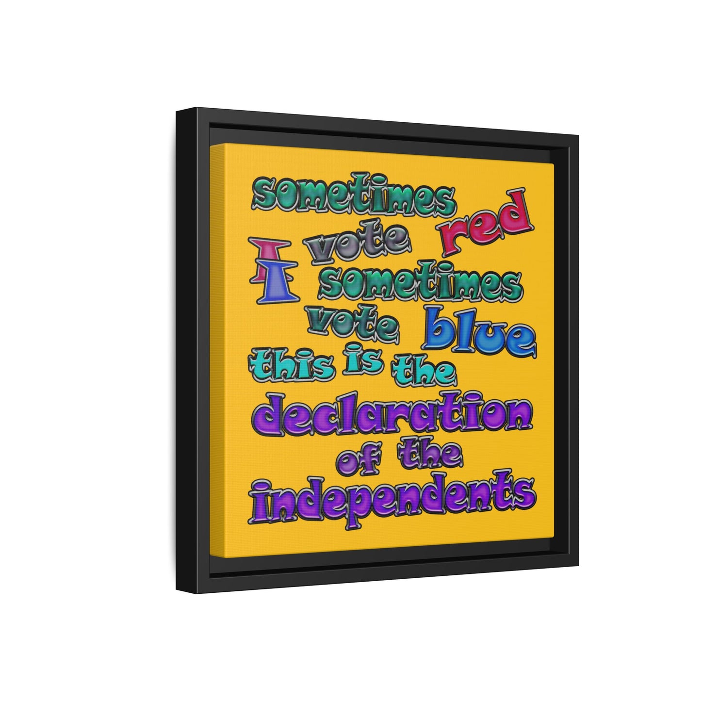 declaration of the independents - framed canvas art (yellow)