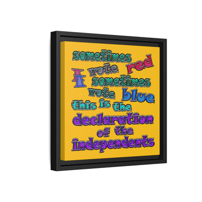declaration of the independents - framed canvas art (yellow)