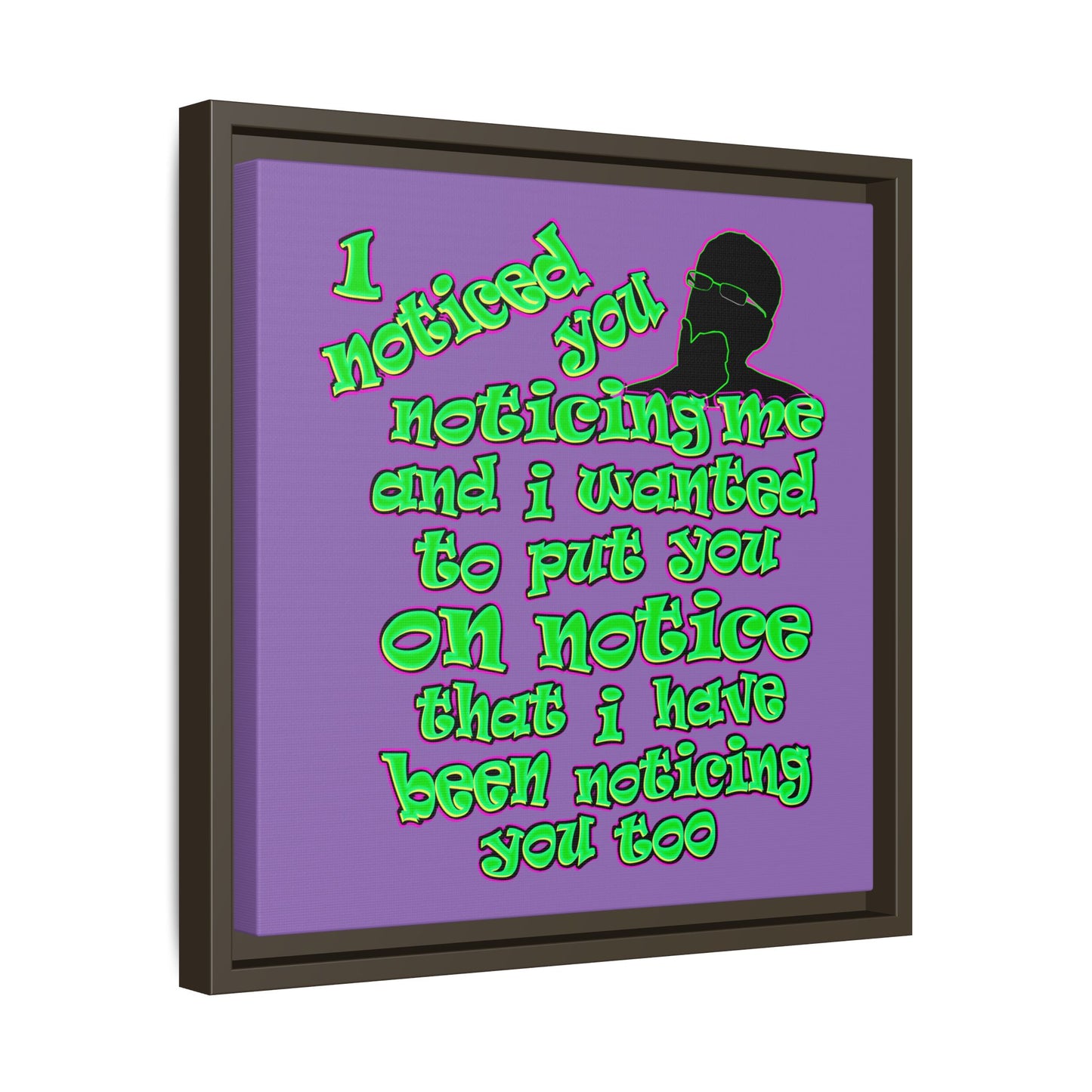 noticed you noticing - framed canvas art (light purple)