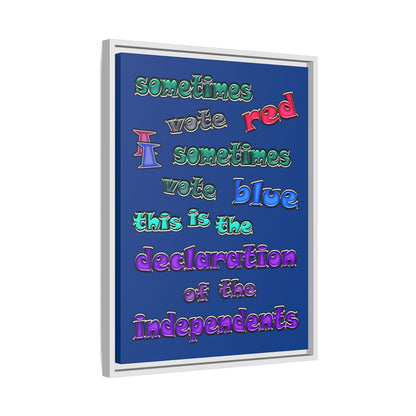 declaration of the independents - framed canvas art (dark blue)