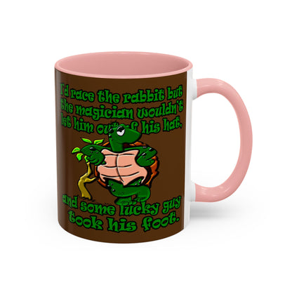 turtle race - Accent Mug (brown)
