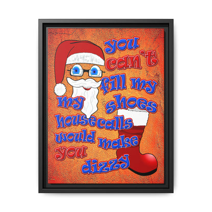 santa's shoes - framed canvas art (burnt orange)