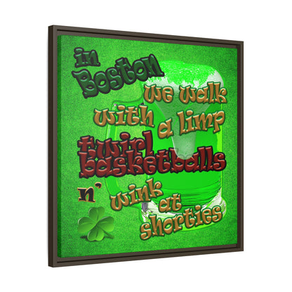 celtics logo - framed canvas art (green turf)