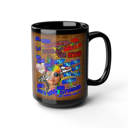 drop the beat - Black Mug (brown papyrus)