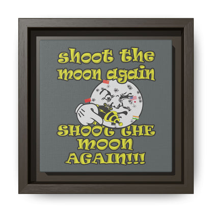 shoot the moon again - framed canvas art (dark grey)