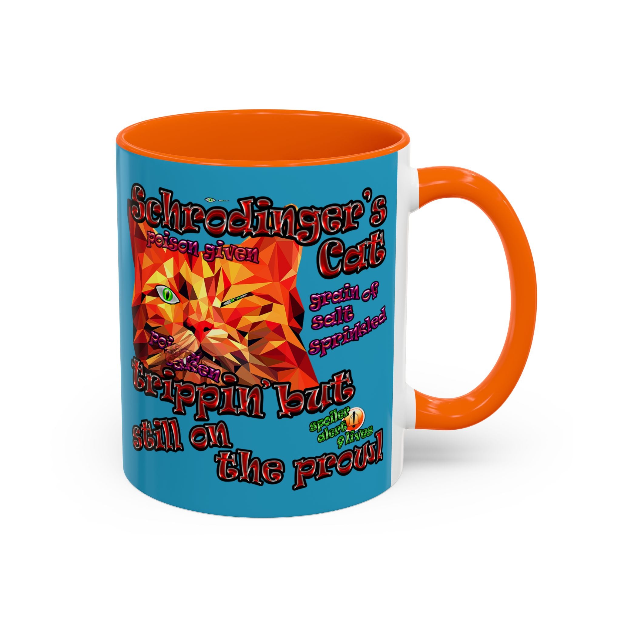 schrodinger's cat - Accent Mug (turquoise)