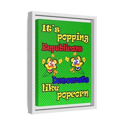 popping like popcorn - framed canvas art (logo green)