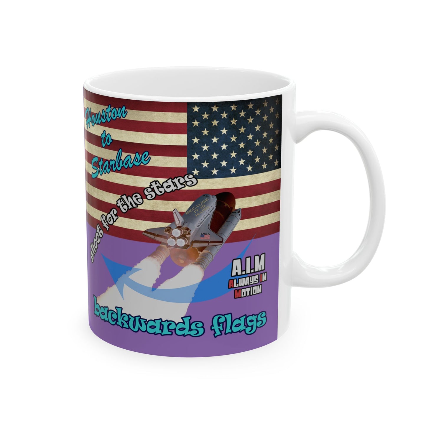 shoot for the stars - White Mug (light purple)
