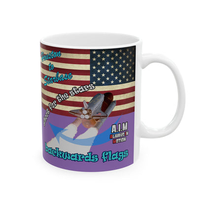 shoot for the stars - White Mug (light purple)