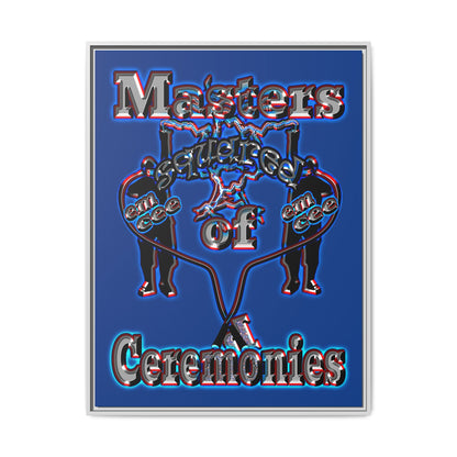 em cee squared - framed canvas art (dark blue)