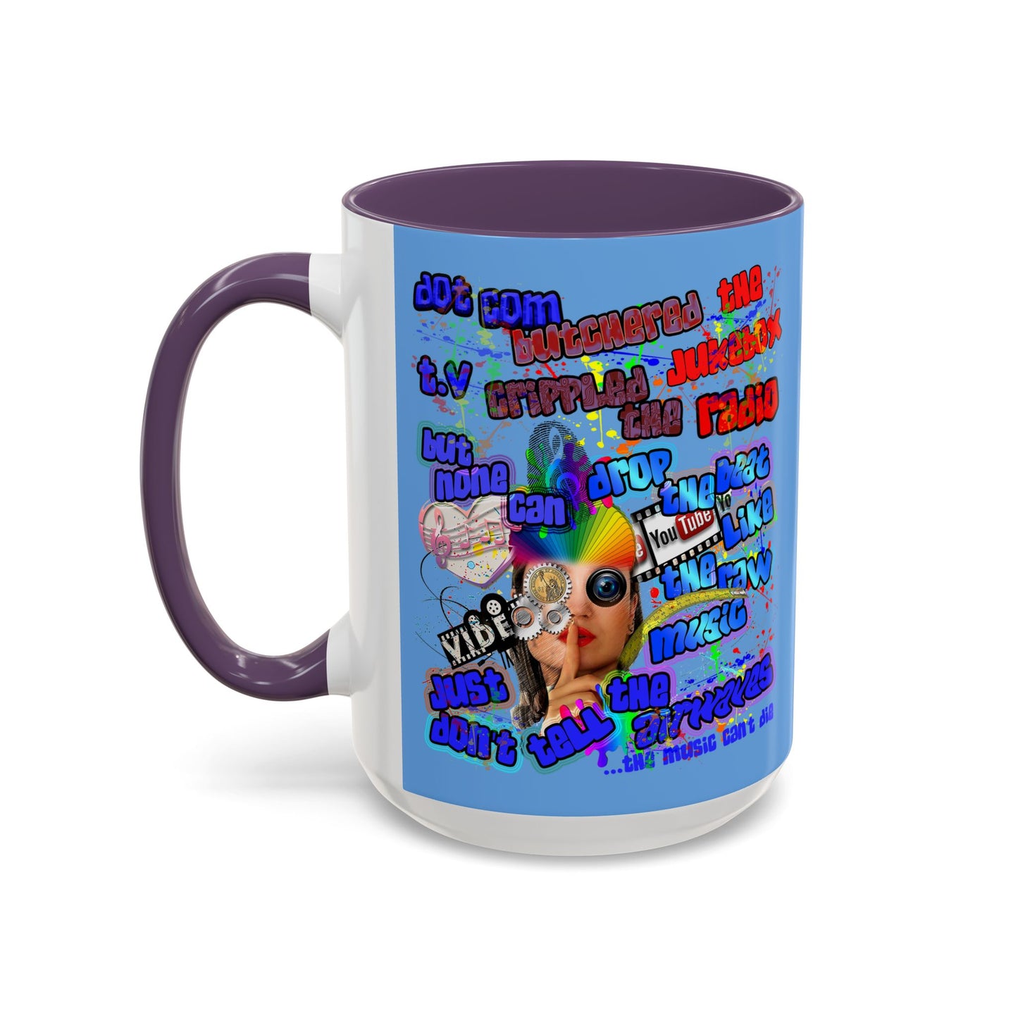 drop the beat - Accent Mug (light blue)