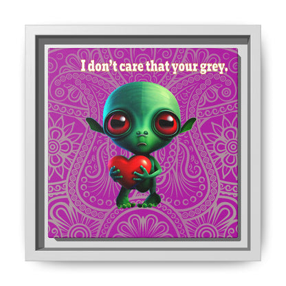 I don't care that your grey - framed canvas art (pink swirl)
