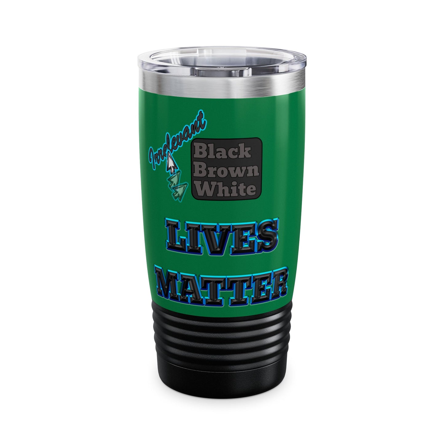 irrelevant - Ringneck Tumbler, 20oz (dark green)
