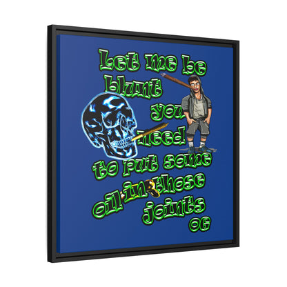 og - framed canvas art (dark blue)