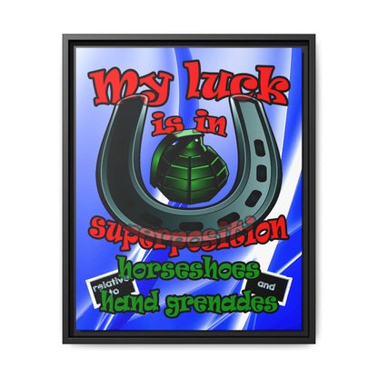 my luck - framed canvas art (blue-white wave)